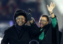 ماندلا و همسرش پیش از دیدار پایانی جام جهانی 2010 آفریقای جنوبی